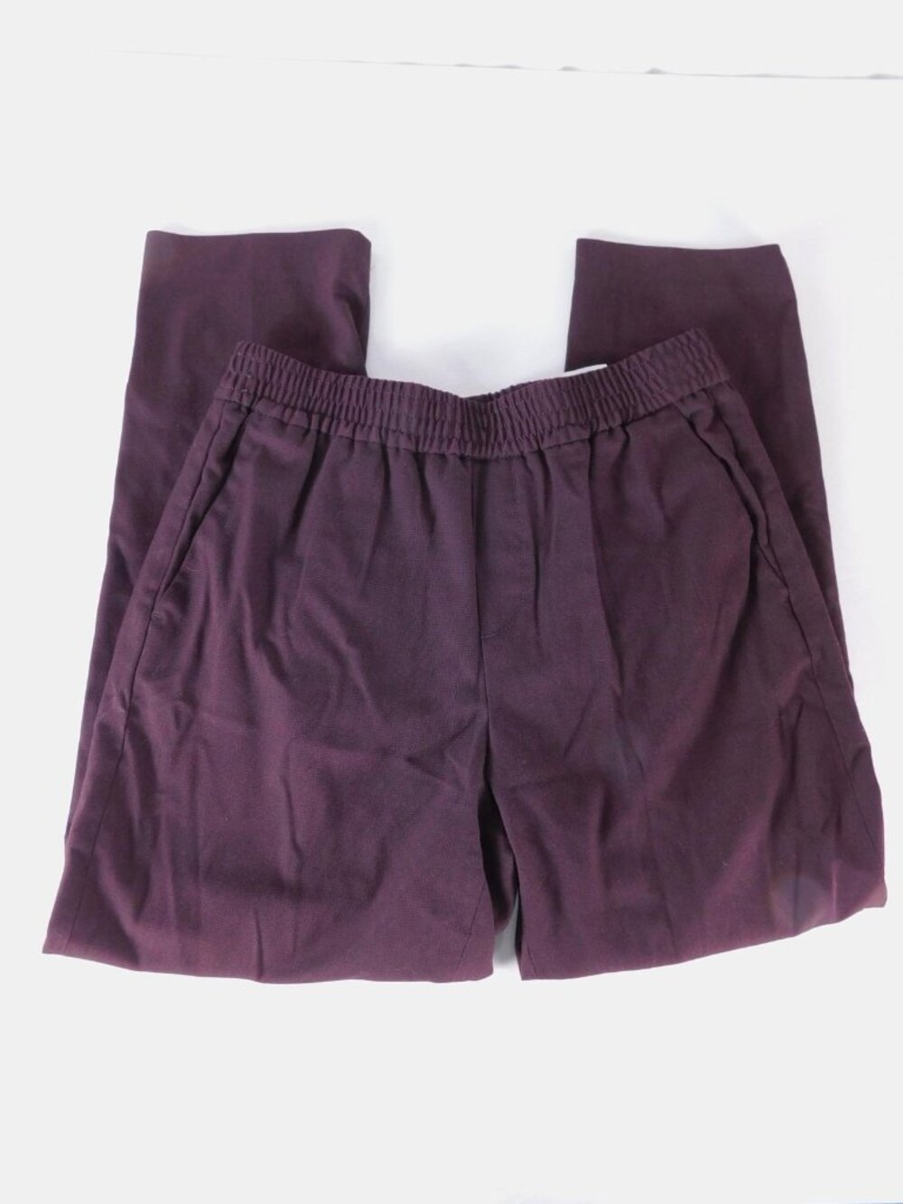 Banana Republic Dress Pants Womens 10 Purple Twill Pull On Elastic Waist Stretch